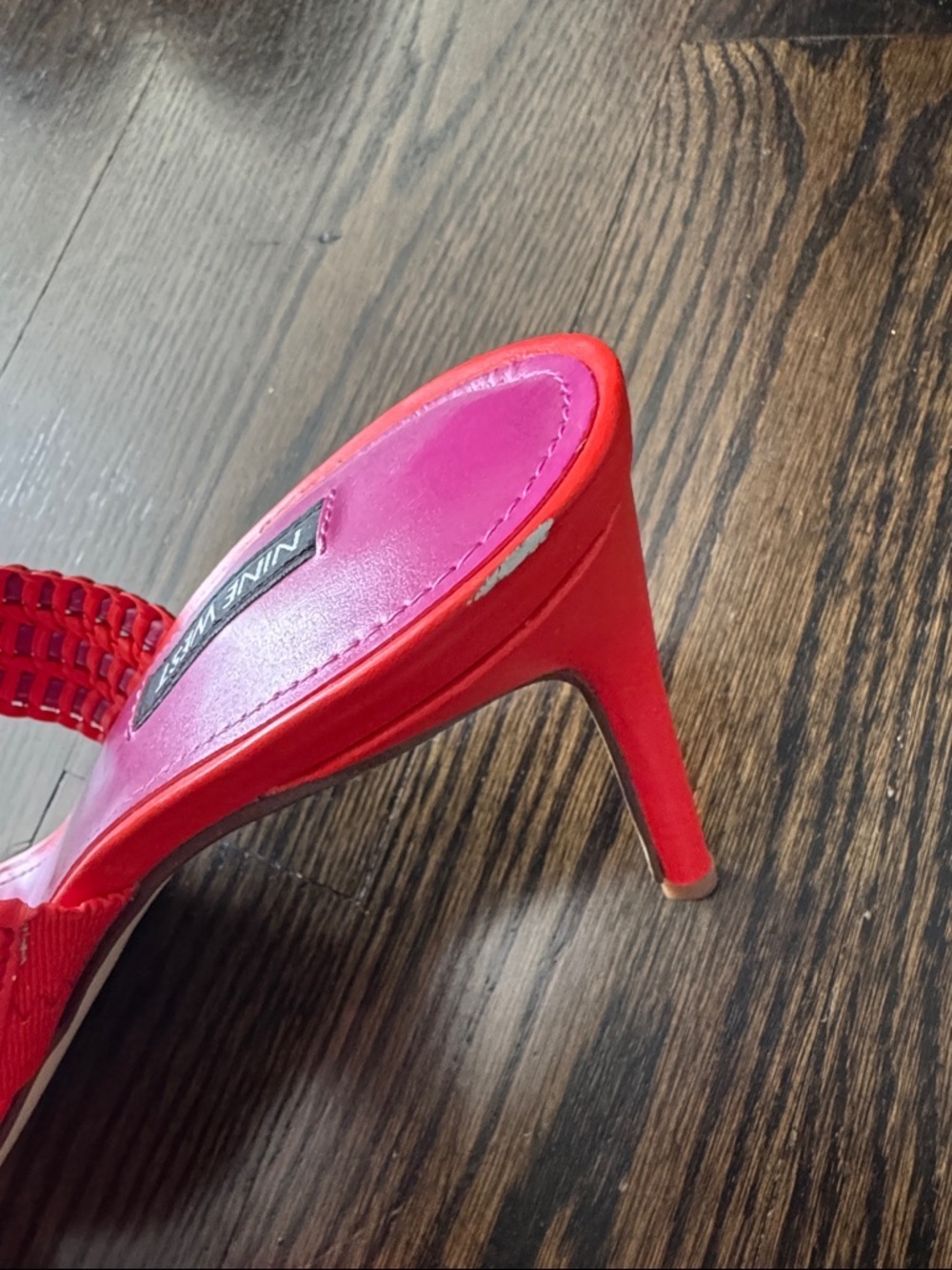 Nine West Orange Pause Heeled Slide Sandals Size 9 - Picture 7 of 9